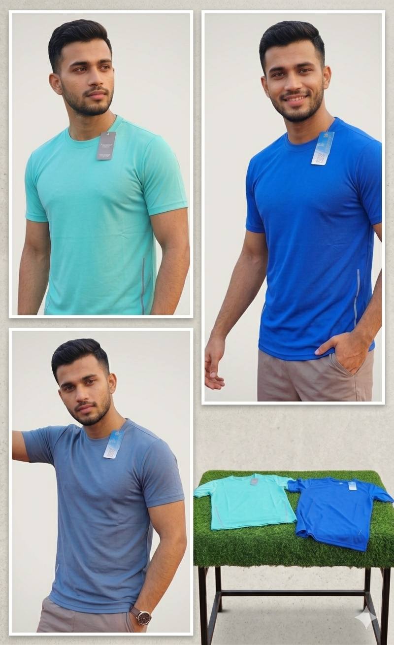تیشرت مردانه یقه گرد وارداتی، پارچه تنفسی بسیار باکیفیت و سبک